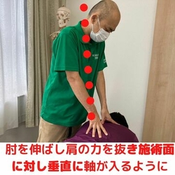 施術面に対し垂直に