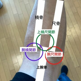 指圧　マッサージ　肘関節